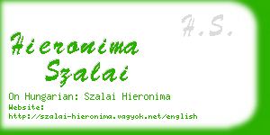 hieronima szalai business card